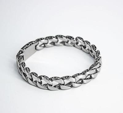 China Jewelry CBB049 Wholesale Design Plated Plated Cast Chain Mens Stainless Steel Hiphop Mens Bangle Bracelets for sale