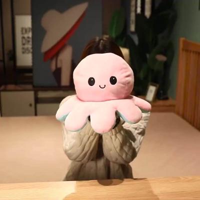 China Plush 2023 Hot Sale Stuffed Toys Reversible Octopus Plush Pillow Flip Octopus Plush Toy For Decoration for sale