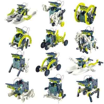 China PVC Solar Robot Kit 13 In 1 Science Robot Kit Building Toys Diy Puzzle Assembled Early Education Toys Solar Powered By The Sun for sale