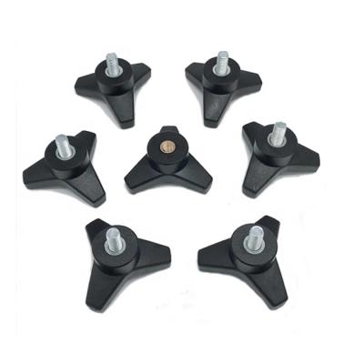 China Matte Finish Three Arm Clamping Button Female And Male Nylon Lobe Button Triangle Grip Button for sale