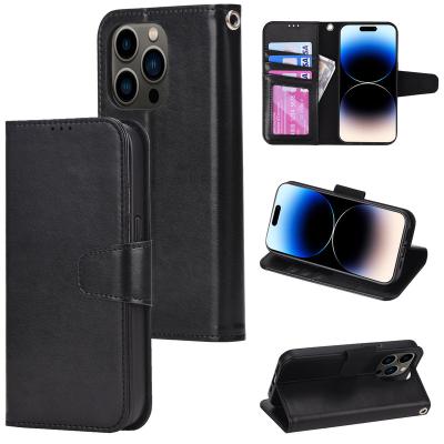 China Shockproof Customized Logo For Iphone 14 13 12 11Pro max Case Flip PU Leather Wallet Phone Case Strong Magnetic Cover with Card Holder Stan for sale