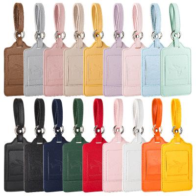 China Luggage/Promotion Gifts/Travel/Handbag/backpack Leather Luggage Tag Custom LOGO Printed Premium PU Travel Suitcase Label Tag ID personalized Travel Gift for sale