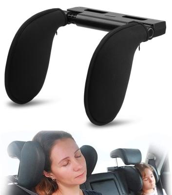 China Auto Accessories Universal Adjustable Comfortable Suede Fabric Pillow Car Seat Headrest Car Headrest Neck Pillow U-Shaped Support for sale