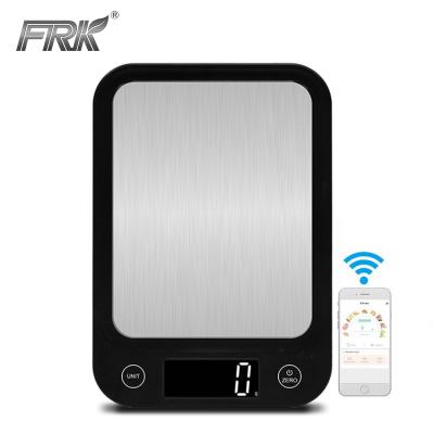 China FRK Small Stocked Stainless Steel Nutrition Food Weighing Digital Blue Tooth Kitchen Cooking Scale for sale