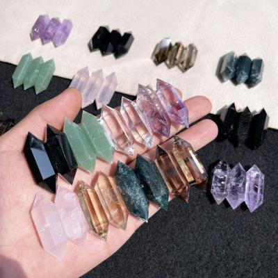 China Europe 4cm Mixed Natural Healing Stones Amethyst Clear Quartz Crystal Citrine Double Terminated Quartz Crystal Point for sale