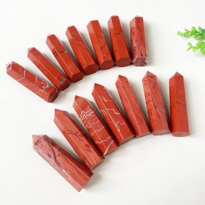 China Europe Wholesale 9-11cm Energy Gemstone Healing Stones Polished Red Jasper Crystal Point Tower For Decoration for sale