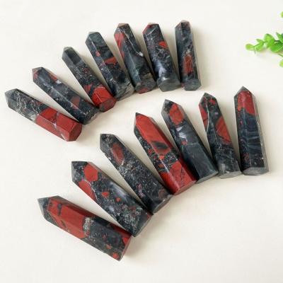 China Europe Wholesale Nature Healing Stones Africa Blood Stone Point Obelisk Point Tower For Decoration for sale