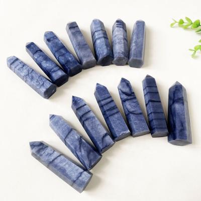 China Europe Wholesale 9-11cm Healing Stones Crystal Towers Blue Aventurine Points for Decor for sale