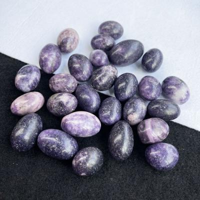 China Europe Wholesale Gemstone 20-30mm Natural Purple Lepidolite Tumbled Stones For Decoration for sale