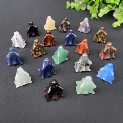 China Europe 3CM Natural Quartz Crystal Healing Stones Gem Stone Ghost Mini Size Crystal Ghost Carvings For Halloween for sale