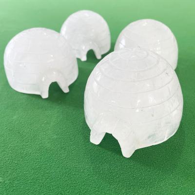 China Europe Wholesale Natural Quartz Crystal Ice Rampart Snow Castle Quartz Crystal Ice Igloos For Ornament for sale