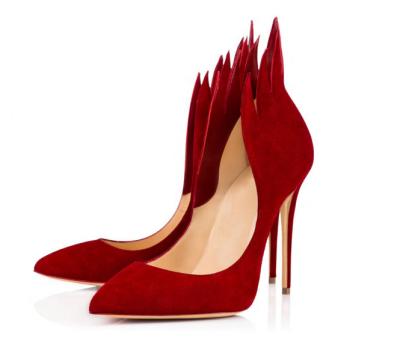 China 2022 fashion fashion fire shape fancy hot high heel pointed toe pumps for ladies and women for sale