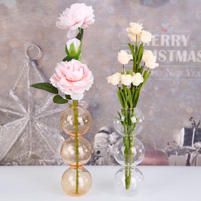 China Simple Nordic minimalist style ball creative transparent glass vase small home decoration water bottle flower arrangement for sale