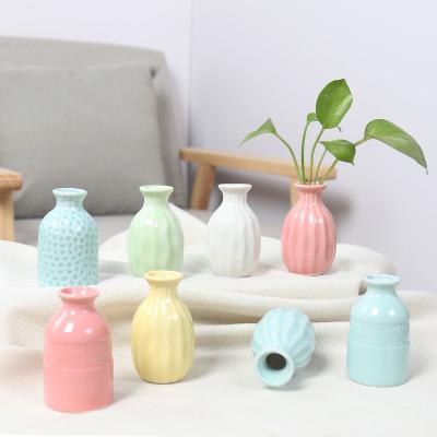 China Modern creative Bohemian colorful ceramic luxury home table decoration viable decoration vase.light style ceramic vase for sale