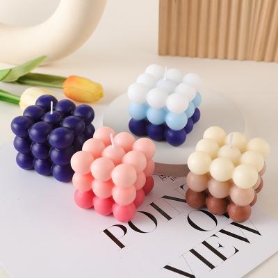 China Beautiful Minimalist Creative Gradient Rubik's Cube Soy Wax Scented Candle, Home Decoration Living Room Decoration Scented Candles for sale