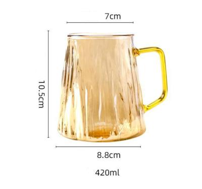 China Viable Japanese Hammer Pattern Clear Glasses Mug Gift Tea Beer Uncoverd Coffee Mug Transparent Shaped Glass Mug for sale