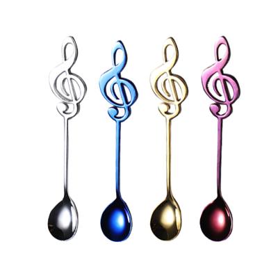 China Viable wholesale hot sale cute creative spoon of stainless steel, music notation spoon can be customized logo for sale