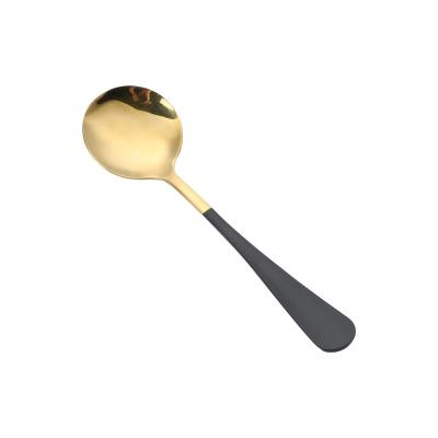 China Modern viable hot sale wholesale stainless steel simple spoon, household large capacity spoon can be customized logo for sale