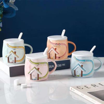 China Cute Creative Cartoon Viable Hot Selling Ceramic Mug, Home Office Business Gift Personality Cute Milk Juice Coffee Cup for sale