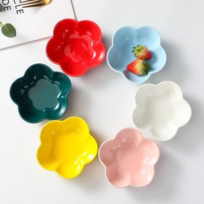 China Creative Floral Nordic Deep Bowl Baked Bowl Household Dish Viable Bowl Dinner Dessert Dish Oven Cake Dessert Salad Bowl for sale