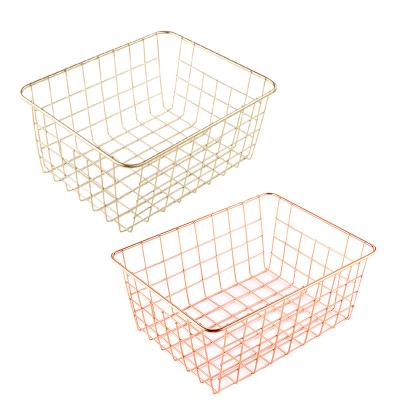 China Hollow-out stainless steel minimalist iron large-capacity clothing kitchen fruit storage basket, classic simple fruit storage basket for sale