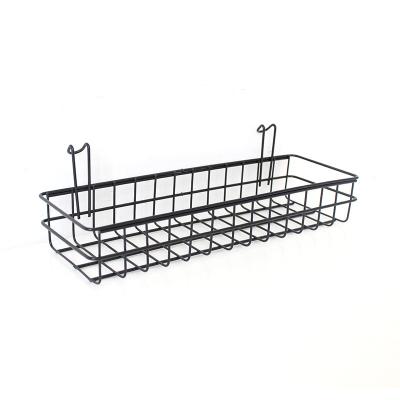 China Hot Sale Kitchen Minimalist Iron Art Receive Basket Shopping Frame, Storage Wall Hanging Bunk Bathroom Bedroom Upper And Lower Basket for sale