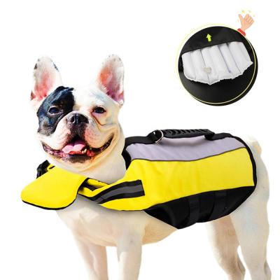 China Dog Life Vest Airbag Portable Dog Jacket Vest Safety Folding Viable Swimming Vest For Dogs for sale