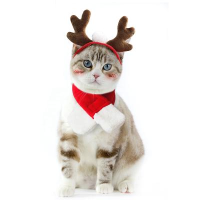 China Viable Dog Cat Winter Accessories Christmas Pet Accessories Hat Antlers For Puppy Cats for sale