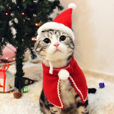 China Viable Christmas Pet Coat Costume With Hat Dog Santa Claus Pet Cosplay Apparel New Design Costume Clothes For Dog for sale