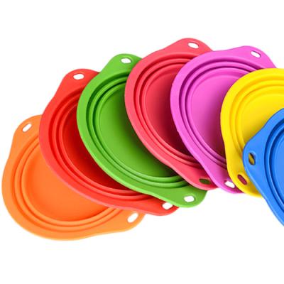 China Viable Collapsible Silicone Pet Bowl, Dish For Pet Raised Dog Cat Food Water Feeding Bowl-Big Soft 6 Colors for sale