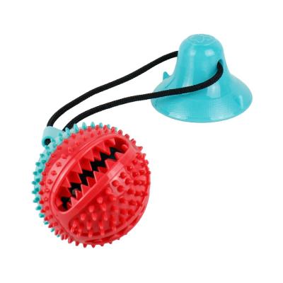 China Viable Pet Toys Dog Toy Ball Sucker Leaking Food Molar Bite Heavy Duty New Design Toys Balls For Dogs for sale