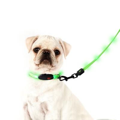 China Hot Selling Viable Pet Lighted Leash Collar With USB Charging LED Collar Leash For Dog Walking for sale