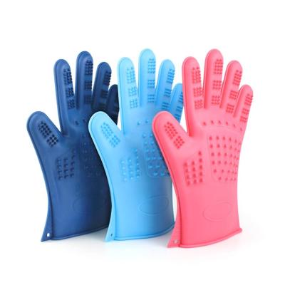 China Fashion Viable Colorful Gloves Sweeps For Dog Cat Horse Hair Remove Shedding Pet Cleaning Gloves Massage Dog Bathing Groming Tools for sale