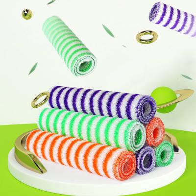 China Wholesale Sustainable 100% Natural Environmental Bamboo Kitchen Towel Stripe Kitchen Fiber Bamboo Dish Cleaning Cloth for sale