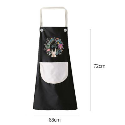 China Wholesale Cute Eco-friendly/Durable/Washable Cartoon Rabbit Waterproof Oil Proof Chef Cooking Apron Home Restaurant Canvas Kitchen Female Cooking Apron for sale