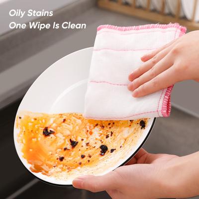 China Wholesale Viable Reusable Super Absorption Kitchen Towel Non-sick Oil Cleanser 8 Layer Cotton Gauze Kitchen Dish Cloth for sale