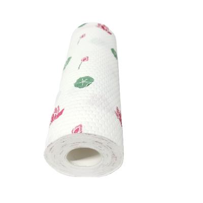 China Household Disposable Biodegradable Eco-Friendly Disposable Kitchen Dish Cloth Roll Kitchen Cleaning Cloths for sale