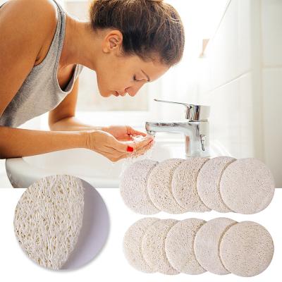 China All Natural Factory Wholesale Exfoliating Rubbing Sponges Around Loofah Pads Makeup Removal Reusable Moroccan Natural Face Pads Loofah for sale