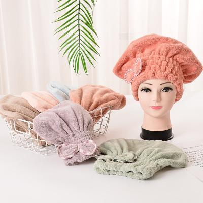 China QUICK DRY SPA Shower Turban Microfiber Wholesale Ultra Plush Hair Dryer Hat Hair Towel Quick Dry Wrap For Women for sale