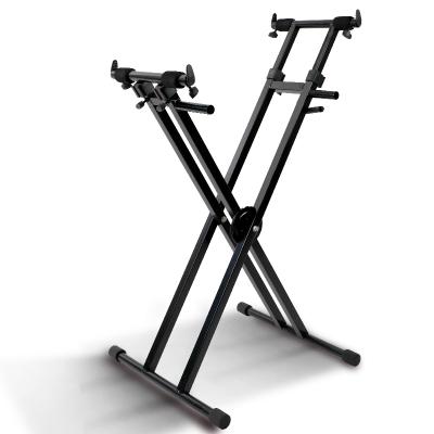 China Adjustable Double-X Keyboard OEM Keyboard Stand for Musical Instrument with Telescopic Rod for sale