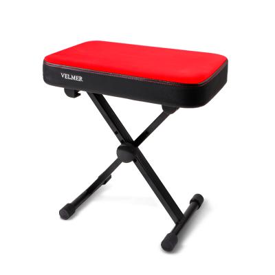 China Wholesale Metal+leather+sponge+flannel X-style Adjustable Folding Piano Bench Electronic Metal Keyboard Stool for sale