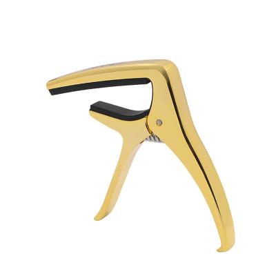 China Aluminum Alloy Acoustic Guitar Capo Classical Tuner Acoustic\Electric Guitars High Quality Gold Grip Loud Capo for sale