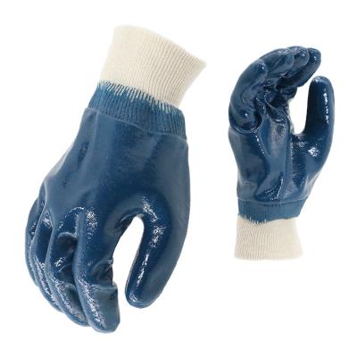 China Flexible en388 Cotton Palm Liner Waterproof Nitrile Industrial Work Gloves for sale