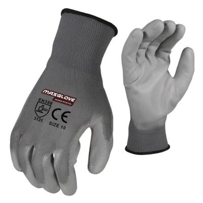 China PU Anti-Slip Construction Gray Flexible Gloves EN388 for sale