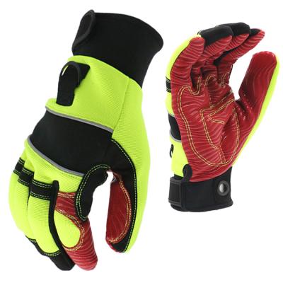 China Anti-impact Non-slip Stretch Fabric Mechanic Palm Working Gloves For Construction for sale