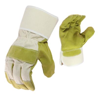 China New Design Wear Resistant Industrial Cow Split Safety Leather Working Gloves for sale