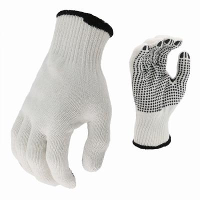 China Breathable White Cotton Twine Knitted Palm Dotted Work Construction Gloves for sale