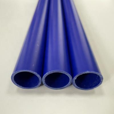 China Lightweight PVC Plastic Extruded Tubing In Blue For Gym Sport Fence for sale