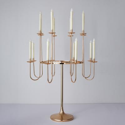 China Antique Weddings 4 AM Gold Metal Candelabra Wedding Centerpieces for sale