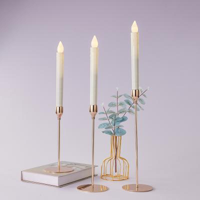 China Weddings 3pcs set one plating gold candle holder table decorative centerpiece modern candlestick for decoration for sale